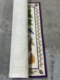 Fall Leaves Rug with Purple Boarder, 58"x36"