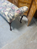Upholstered Bench with Floral Fabric