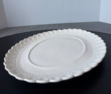 Doranne of California Pottery White Scallop Edged Oval Platter