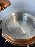 Copper & Brass Vintage Chafing Dish with Wooden Accents