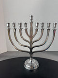 Kirklands Apropos Silver Tone Menorah with Box of Menorah Candles