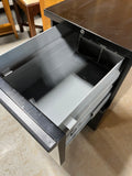 B- Black Metal 2 Drawer File Cabinet on Casters, No key, 2 Available, PRICED INDIVIDUALLY, $45