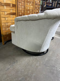 Pair of Barrel Chairs, Swivel and Rock, Cream/Off White Color Tone