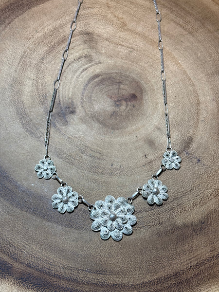 Scrolled Flowers Necklace