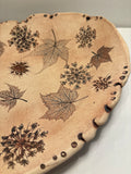 Pottery Tray with pressed Leaves