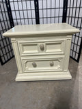Cream Painted Nightstand with Two Drawers by Stanley