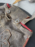 German Leather Vintage Lederhosen with Heart Pockets