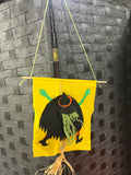 Orange Plastic Bucket with Halloween Decor