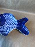 Ceramic Blue And White Fish Dish