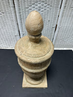 White Washed Rustic Resin Finial Decorative Sculpture