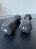 Black Neoprene 10lb Dumbbells