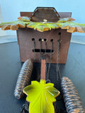 Hand Carved & Painted Vintage Wooden German Black Forest Musical Cuckoo Clock with Pendulum and Weights