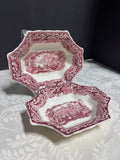 (P) Pair of Mason’s England Vista Pink China Sweet Dishes