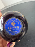 Fabergé Style Russian Amethyst Gilt Etched Glass Egg