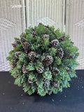 Faux Fir & Pinecone Hanging Topiary Sphere