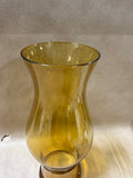 Amber Colored Colonial Williamsburg Style Hurricane Glass