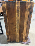 Petite Steamer Trunk on Casters with Leather Side Handles