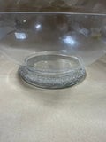 Large Clear Glass Bowl With Rhinestone Strip