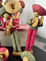13-Piece Vintage Woven Straw Mexican Folk Art Mariachi Band
