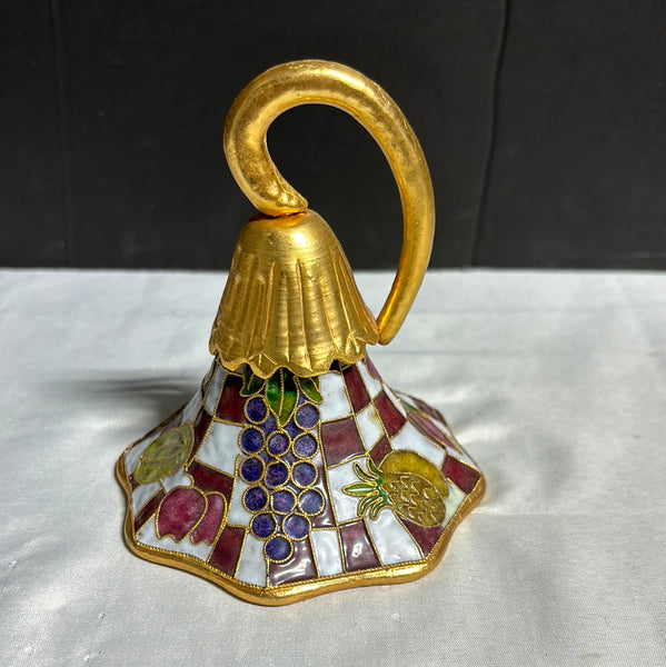 Vintage Cloisonné Fruit Bell Ornament