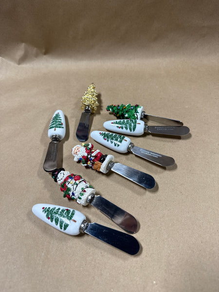 Lot Of Holiday Cheese Spreaders — 8 Spreaders