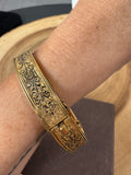Hayward 12K Gold Filled Vintage Floral Etched Cuff Bracelet