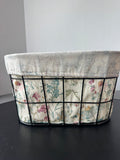 Black Metal Wire Basket with Floral Liner