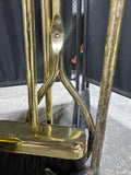 Black Marble & Brass 4-Piece Fireplace Tool Set with Stand