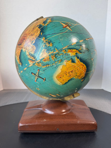 Repogle Wonder World Vintage Simplified Globe with Metal Base AS IS (READ DESCRIPTION CAREFULLY)