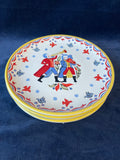 Block Bernada Portugal 8.25” Folk Art Plates, 4 pc Set