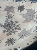 Pottery Trinket Dish with Pressed Leaves