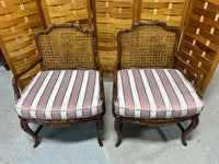 Cane Arm Chairs (2), with Seat Cushions