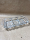 Rectangle Clear Divided Relish Dish