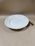 Hartley Greens Leeds Pottery Creamware Pierced Lace Serving Bowl Dish With Tag - Comes With Box