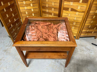 Side Table with Glass Top Display