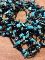Black/Turquoise Beaded Necklace