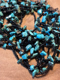Black/Turquoise Beaded Necklace