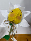 Handmade Folk Art Flower Garden Stake - Harold & Hazel Hare