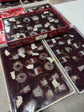 9-Piece Boxed Sets of Assorted Spun Glass Ornaments AS IS (READ DESCRIPTION CAREFULLY)