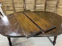 Dark Wood Tone Sturdy Dining Table, NO CHAIRS, with 2 Leaves