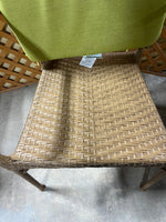 Rattan Chair with Green Cushion, 2Available, PRICED INDIVIDUALLY, $35 each