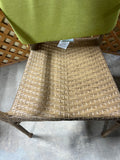 Rattan Chair with Green Cushion, 2Available, PRICED INDIVIDUALLY, $35 each