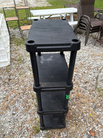 4 Tier Small Black Plastic Garage Shelving Unit, Lightweight