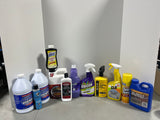 Cleaning Lot C. Most bottles at least half full