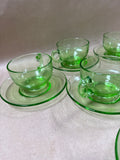 Uranium Tea Cups And Saucers GLOWS - 14 Pieces (B)