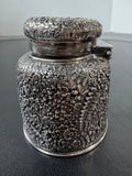 Tiffany & Co. Sterling Silver Engraved Floral Embossed Inkwell