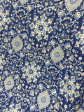 Ralph Lauren Style Blue And Grey Floral Round Table Cloth