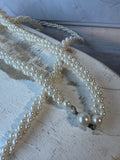 Long Faux Pearl Vintage Twisted Rope Necklace