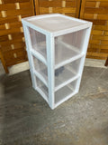 Sterilite White Plastic Drawers with Optional Casters