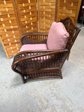 Lexington Rattan Wicker Chair & Ottoman with Cushions